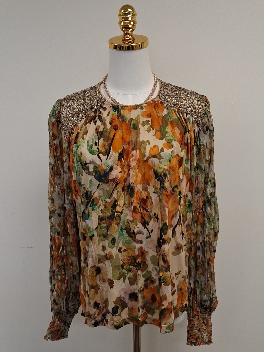Blank London Floral Sequin Blouse Size XS
